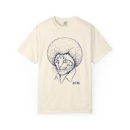 Cat with Afro T-Shirt — 'Bob' Retro Sketch Tee
