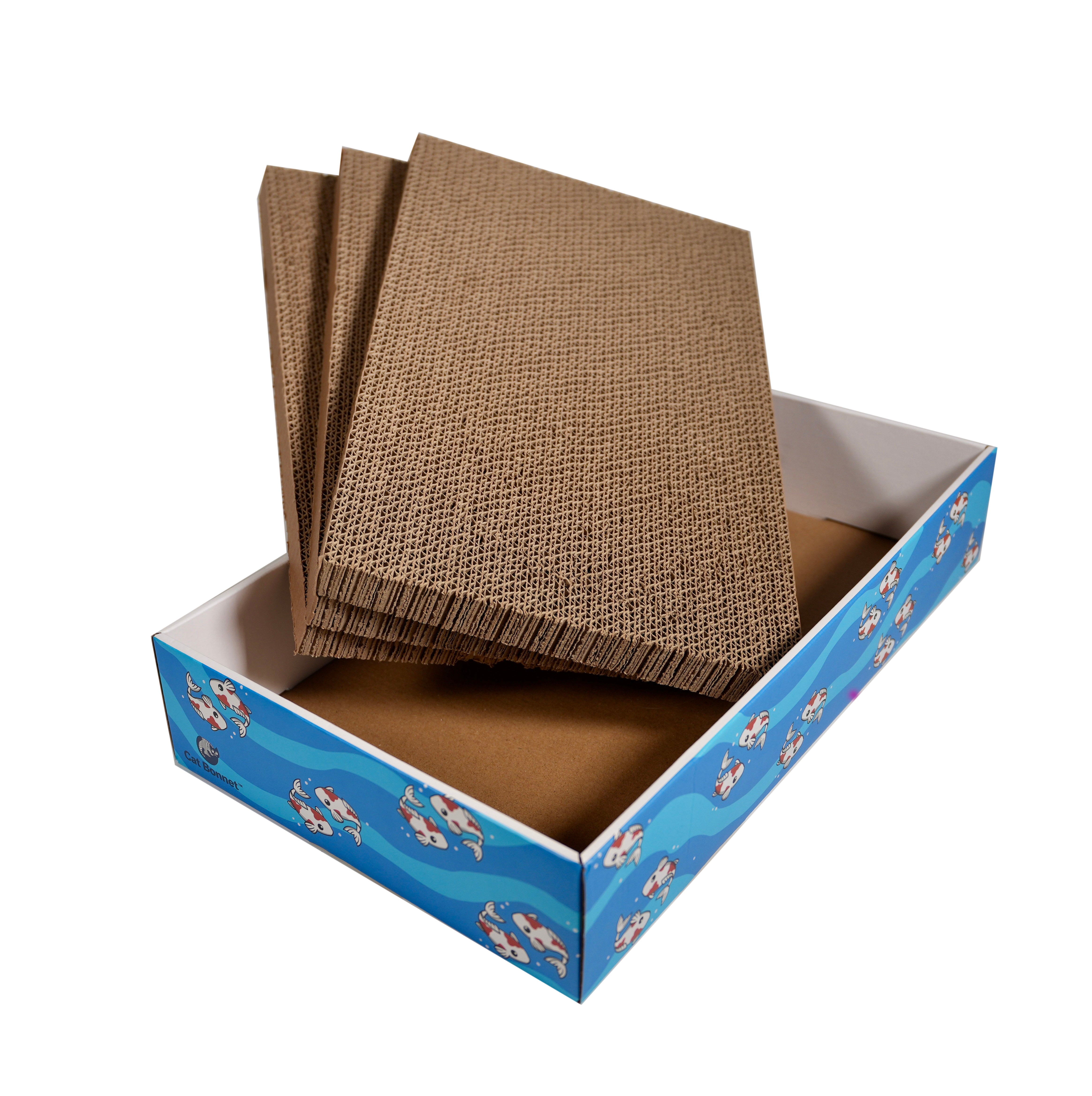 Rectangular Cat Scratcher with 3 Cardboard Pads – Cat Bonnet
