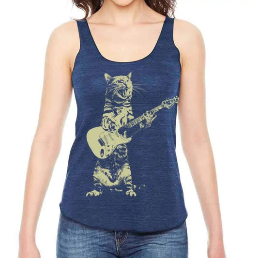 Rock & Roll Guitar Cat - Women's Tank