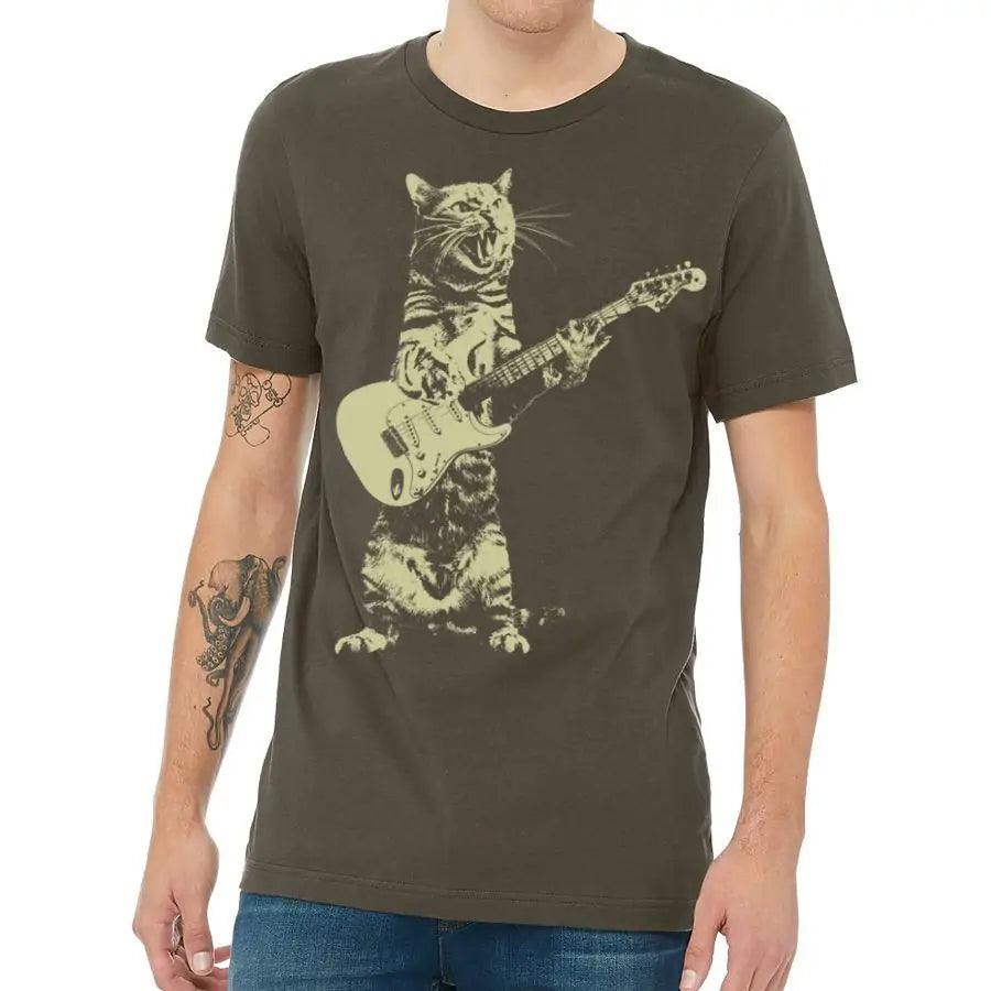 Rock & Roll Guitar Cat - Men's Tee